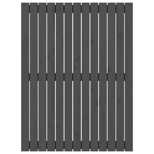 vidaXL sengegavl 82,5x3x110 cm massivt fyrretræ grå