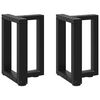 vidaXL sofabordsben T-formet 2 stk. sort 38x25x(42-43) cm st&aring;l