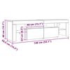 vidaXL tv-bord med LED-lys 140x36,5x40 cm grå sonoma-eg