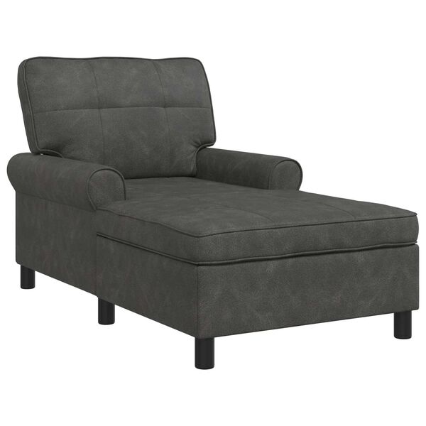 vidaXL Chaise Lounge med pude Sort 91 x 157 x 91 cm Faux l&aelig;der