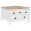 vidaXL Sofabord HILL Hvid og honningbrun 79,5 x 79,5 x 49 cm