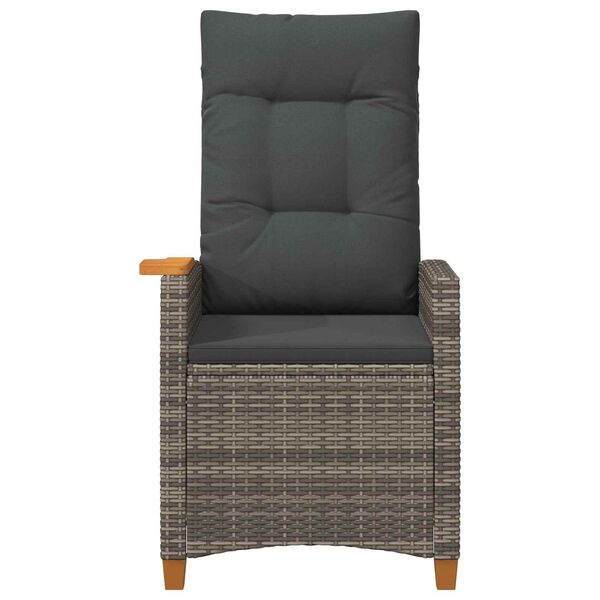 vidaXL L&aelig;nestol med teplade med pude 62 x 64 x 112 cm polyrattan