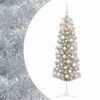 vidaXL Kunstigt slankt juletr&aelig; med julekugle 150 cm 150 LED'er