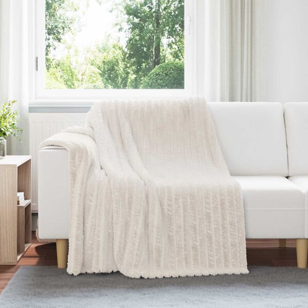 vidaXL Kastet&aelig;pper 6 pcs Creme 200 x 150 cm Fleece