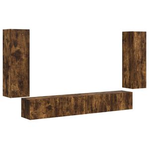 vidaXL Tv v&aelig;gskab s&aelig;t V&aelig;gmonteret 4 pcs R&oslash;get eg Konstrueret tr&aelig;