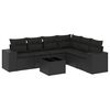 vidaXL sofas&aelig;t til haven 7 dele med hynder polyrattan sort