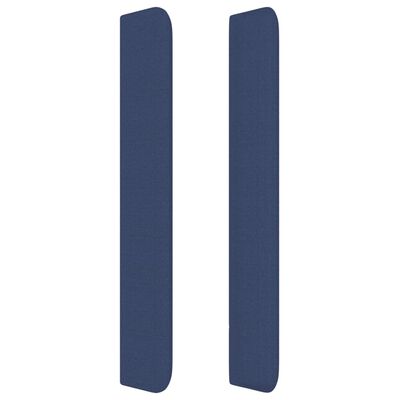 vidaXL sengegavl med kanter 93x16x118/128 cm stof blå