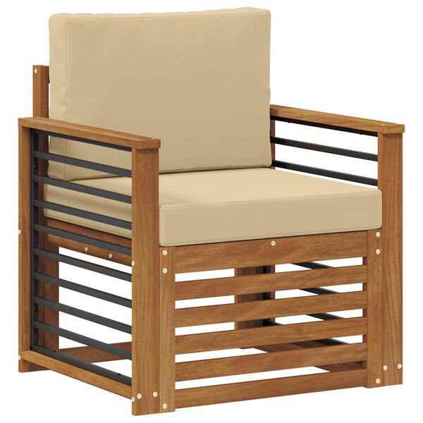 vidaXL Udend&oslash;rs sofagruppe Soli Akacietr&aelig; og polyester Naturfarvet