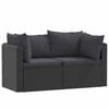 vidaXL havesofas&aelig;t 2 dele med hynder polyrattan sort