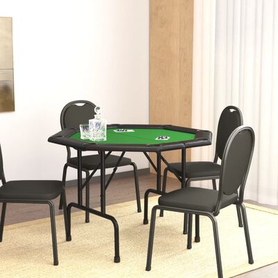vidaXL foldbart pokerbordplade 8 pers. 108x108x75 cm grøn
