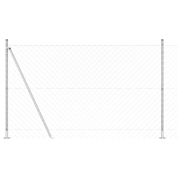 vidaXL Hegnspæl Sølv 10 x 1,5 m (60 x 60 mm mesh) Stål