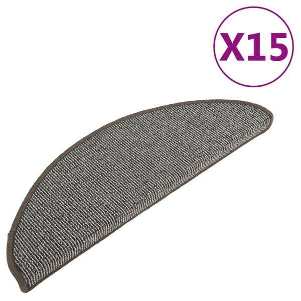 vidaXL trappem&aring;tter 15 stk. 65x21x4 cm gr&aring; halvrunde store