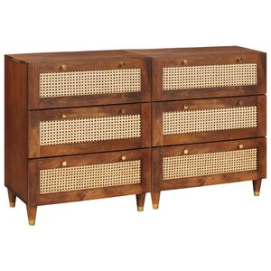 vidaXL Sidetabel S&aelig;t 2 stk. 60 x 33,5 x 75 cm Massivt mangotr&aelig; Brun