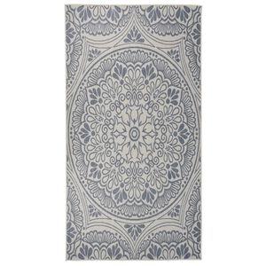 vidaXL fladv&aelig;vet udend&oslash;rst&aelig;ppe 80x150 cm m&oslash;nster bl&aring;