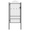 vidaXL Hegnport ASTEN 100 x 175 cm Metal Sort L&aring;ses