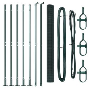 vidaXL Hegnsp&aelig;l Gr&oslash;n 10 x 1,4 m (25 x 25 mm net) St&aring;l og PVC