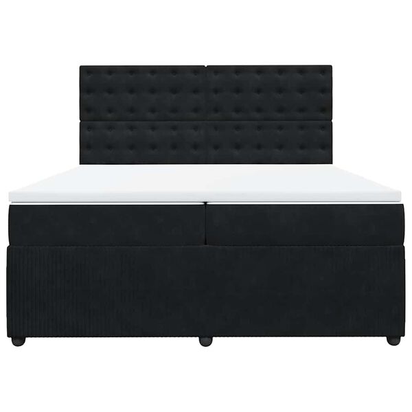 vidaXL kontinentalseng med madras 200x200 cm fl&oslash;jl sort