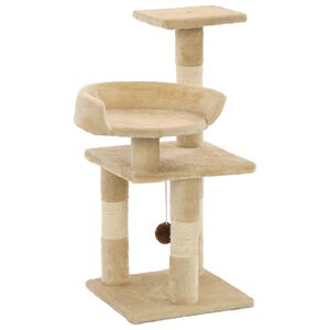 vidaXL kradsetr&aelig; med sisal-kradsestolper til katte 65 cm beige