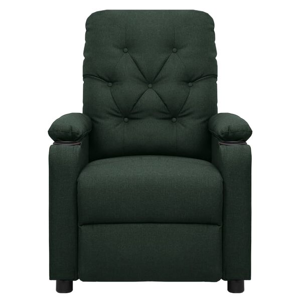 vidaXL eldrevet massagestol stof m&oslash;rkegr&oslash;n