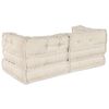vidaXL Modulsofa 2 pcs Creme 140 x 70 x 56 cm Stof