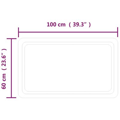 vidaXL badeværelsesspejl med LED-lys 100x60 cm