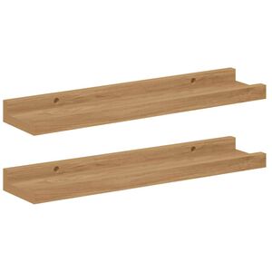 vidaXL V&aelig;ghylde med hylde 2 pcs Brun 40 x 9 x 3 cm Konstrueret tr&aelig;