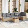 vidaXL Havesofa S&aelig;t 7 pcs Beige Poly rattan