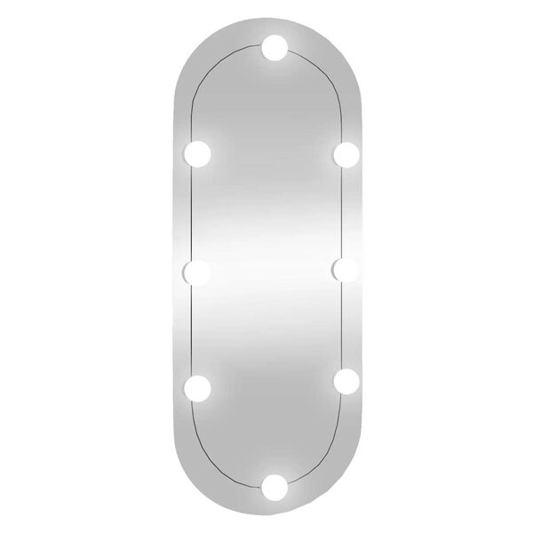 vidaXL v&aelig;gspejl med LED-lys 35x70 cm oval glas