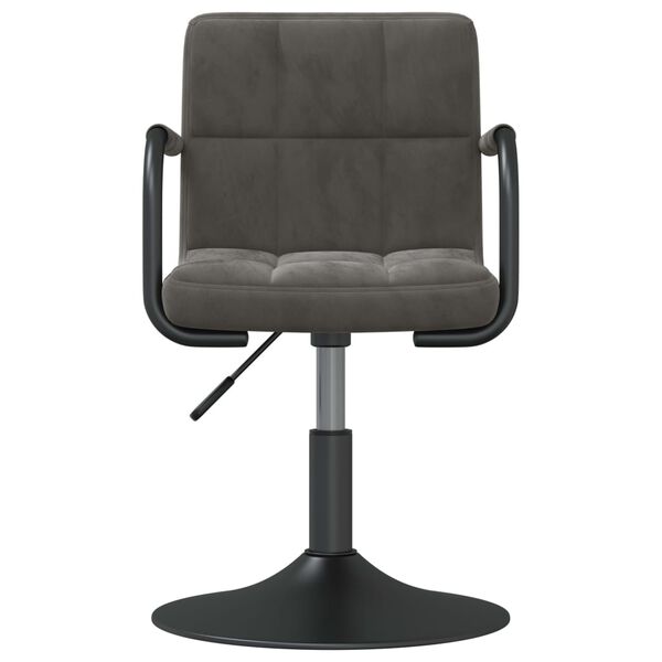 vidaXL drejelige spisebordsstole 2 stk. fløjl mørkegrå
