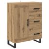vidaXL Highboard med skuffe 2 pcs Artisan Egetr&aelig; Konstrueret tr&aelig;