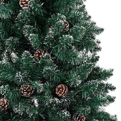 vidaXL smalt juletræ med lys og kuglesæt 180 cm grøn