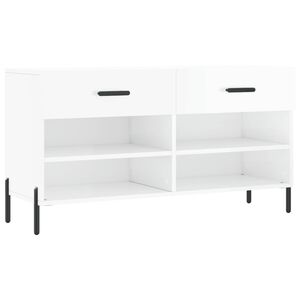 vidaXL skob&aelig;nk 102x35x55 cm konstrueret tr&aelig; hvid h&oslash;jglans