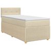 vidaXL Boxmadras med topmadras Cremefarvet 90 x 200 cm Stof