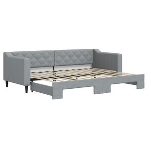 vidaXL daybed med udtr&aelig;k 80x200 cm stof lysegr&aring;