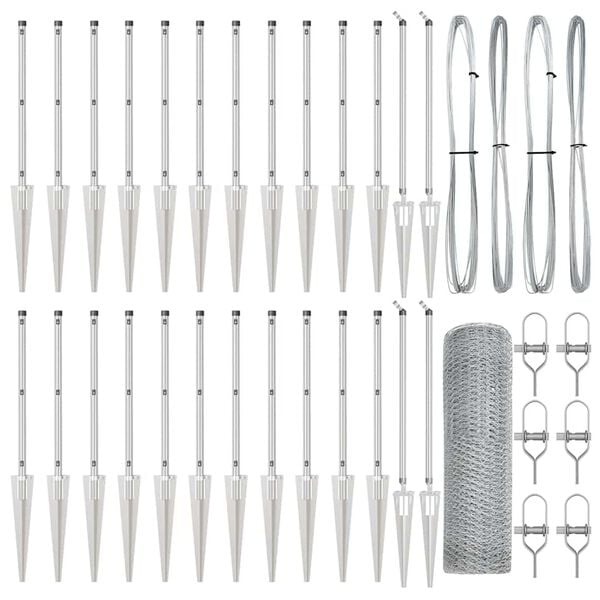 vidaXL Hegnsp&aelig;l S&oslash;lv 50 x 0,8 m (25 mm net) St&aring;l