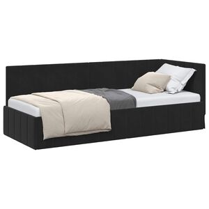 vidaXL Hj&oslash;rnesengramme med hovedg&aelig;rde Sort 80 cm x 200 cm Fl&oslash;jl
