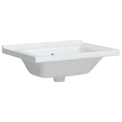 vidaXL badeværelsesvask 61x48x19,5 cm rektangulær keramisk hvid