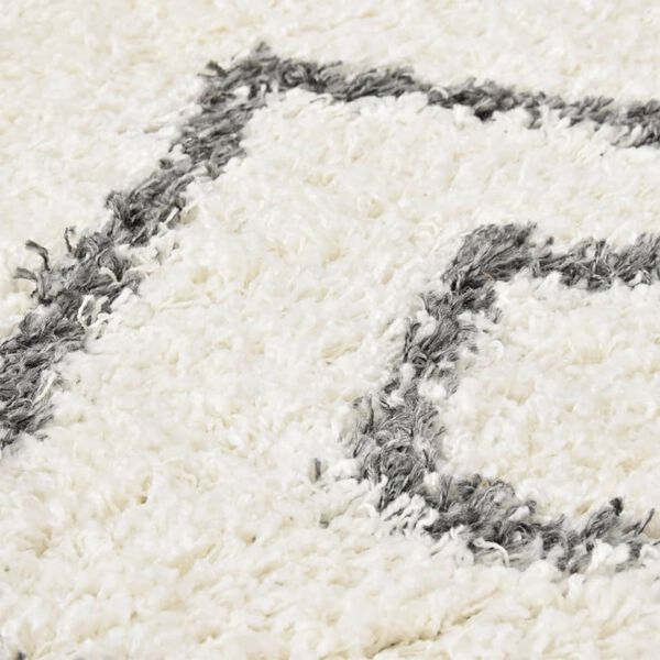 vidaXL shaggy t&aelig;ppe Berber PP 80 x 150 cm beige og gr&aring;