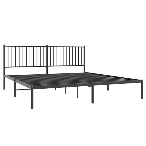 vidaXL sengeramme med sengegavl 180x200 cm metal sort