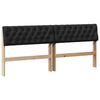 vidaXL Polstret sengegavl Sort 180 cm Massiv fyrretr&aelig;