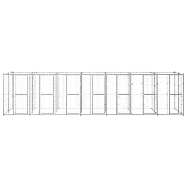 vidaXL udendørs hundebur 16,94 m² galvaniseret stål