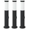 vidaXL pullertlamper med stikkontakt 3 stk. 50 cm rustfrit st&aring;l IP44