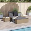 vidaXL solseng med hynder polyrattan beige