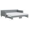 vidaXL daybed med udtr&aelig;k og madras 90x190 cm stof lysegr&aring;