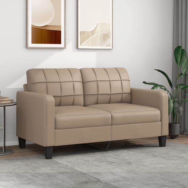 vidaXL 2-personers sofa 140 cm kunstlæder cappuccino