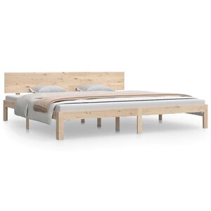 vidaXL sengeramme 200x200 cm massivt fyrretr&aelig;
