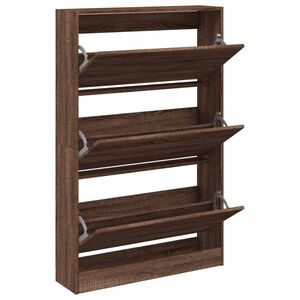 vidaXL skoskab 80x21x125,5 cm konstrueret tr&aelig; r&oslash;get egetr&aelig;sfarve