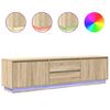 vidaXL tv-bord med LED-lys 193,5x41x50 cm sonoma-eg