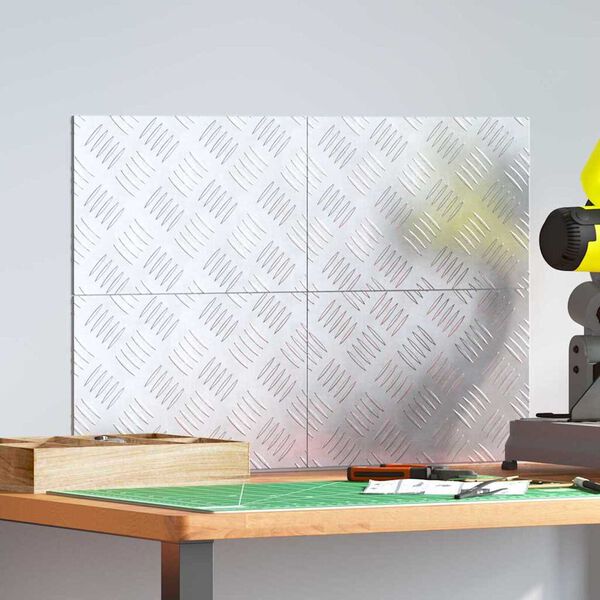 vidaXL Trappe Tread Rektangul&aelig;r 4 pcs S&oslash;lv 30 x 20 cm Aluminium