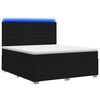 vidaXL LED boksmadrasseng med madras Sort 180 x 200 cm Stof